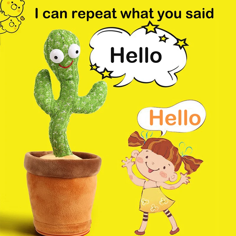 

Dancing Cactus 120 Songs Birthday Present Electron Plush Doll Children Toy Baby talking Dance Sing Cactus Toy Voice Interactive