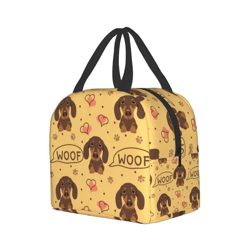 

Custom Dachshund Sausage Dog Lunch Bags For Women Cooler Thermal Insulated Bento Box Outdoor Travel Food Picnic Storage Bag