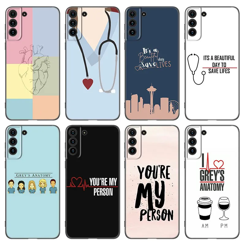 Greys Anatomy Nurse Doctor Phone Case For Samsung Galaxy S23 S22 S21 S20 Ultra FE S10E S10 Lite S9 S8 Plus S7 S6 Edge Cover