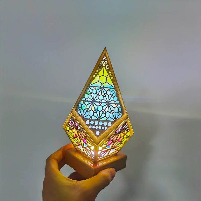 

Цветная Напольная Лампа, 3D проекционная прикроватная лампа для гостиной, деревянное богемное искусственное внутреннее освещение, декоративные поделки