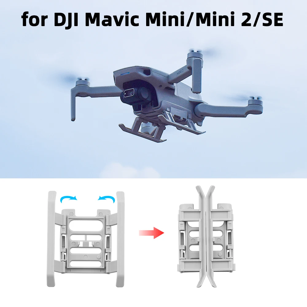 

Foldable Landing Gear for DJI Mavic Mini/Mini 2/Mini SE Drone Quick Release Height Extender Long Leg Foot Protector Accessory