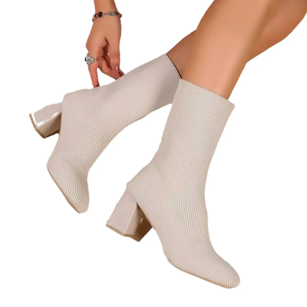 Обувь Модные ботинки Женские ботинки-Женские в стиле панк-рок средние осенние