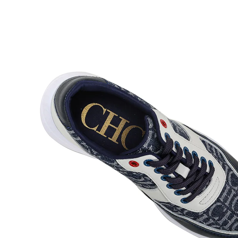 CHCH Waffle Sneakers Women Synthetic Leather Mixed Colors Lace-Up Platform Trainers Ladies Casual Shoes Handmade