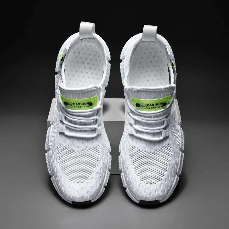 Men's Tide Shoes Flying Woven Shoes Sneakers Men's Running Shoes Casual Shoes Men's Sports Shoes Breathable and Comfortable