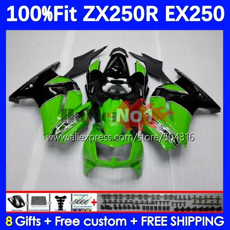 

Injection For KAWASAKI NINJA EX250 ZX250 ZX EX 250 R 250R 10MC.5 ZX250R 08 09 10 11 12 2008 2010 2011 2012 Fairing green stock