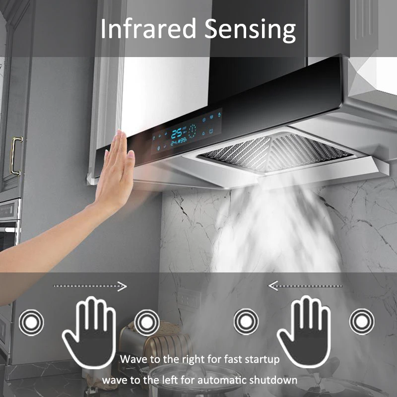Лидер продаж настенная Рабочая кухонная вытяжка для умного диапазона 24 дюйма 36