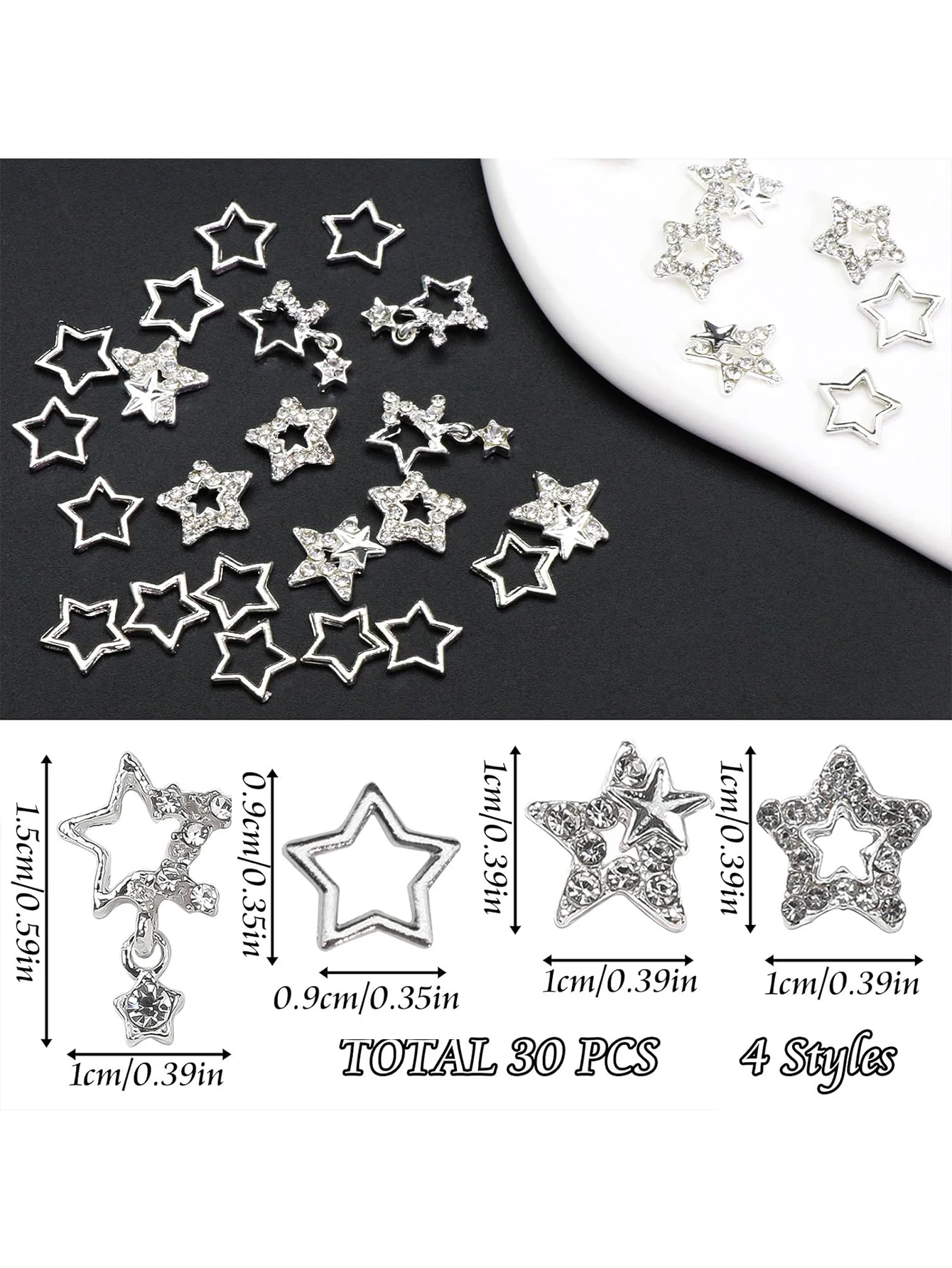 25 шт. подвески для ногтей в виде звезд