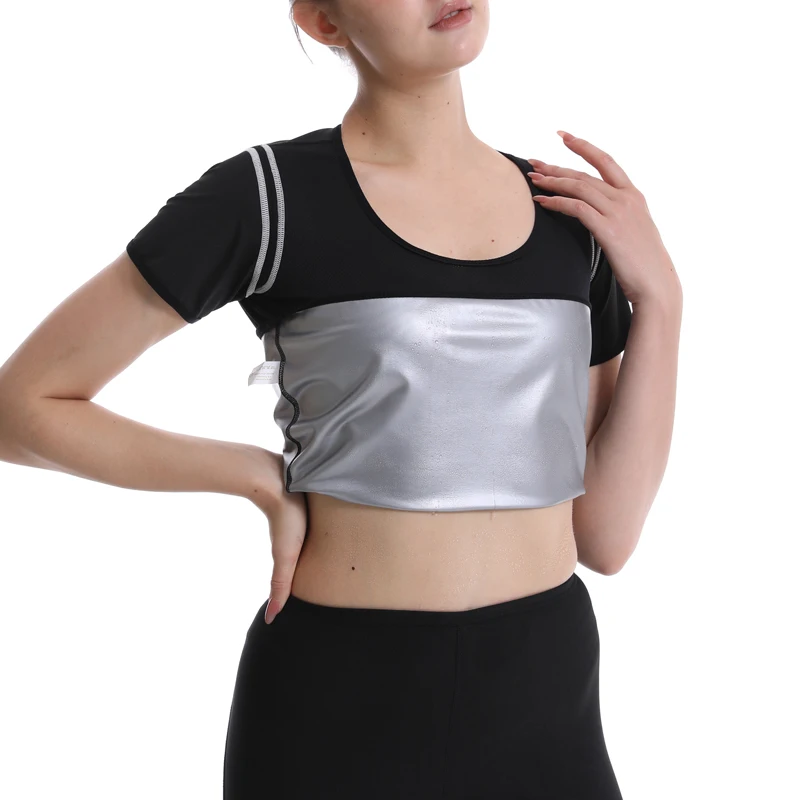 

New Women Sauna Suit Waist Trainer Polymer Shirt Sweat Enhancing Body Shaper for Weight Loss Workout Fitness Breathable Tank Top