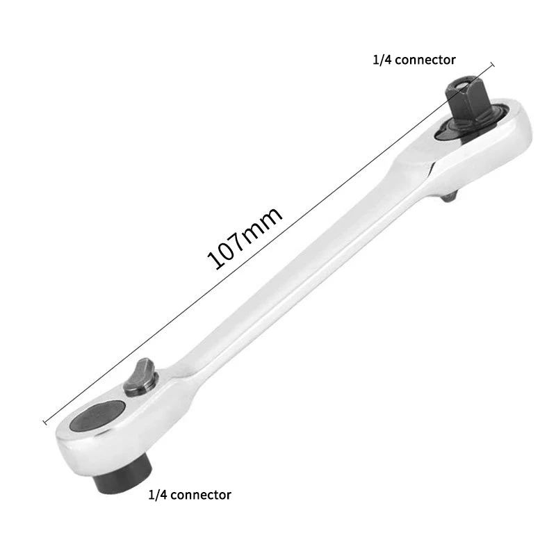 

Mini werkzeug 1/4 inch Double Ended Quick Socket Ratchet Wrench Rod Screwdriver Bit Tool Contain 1 x Ratchet Handle Wrench