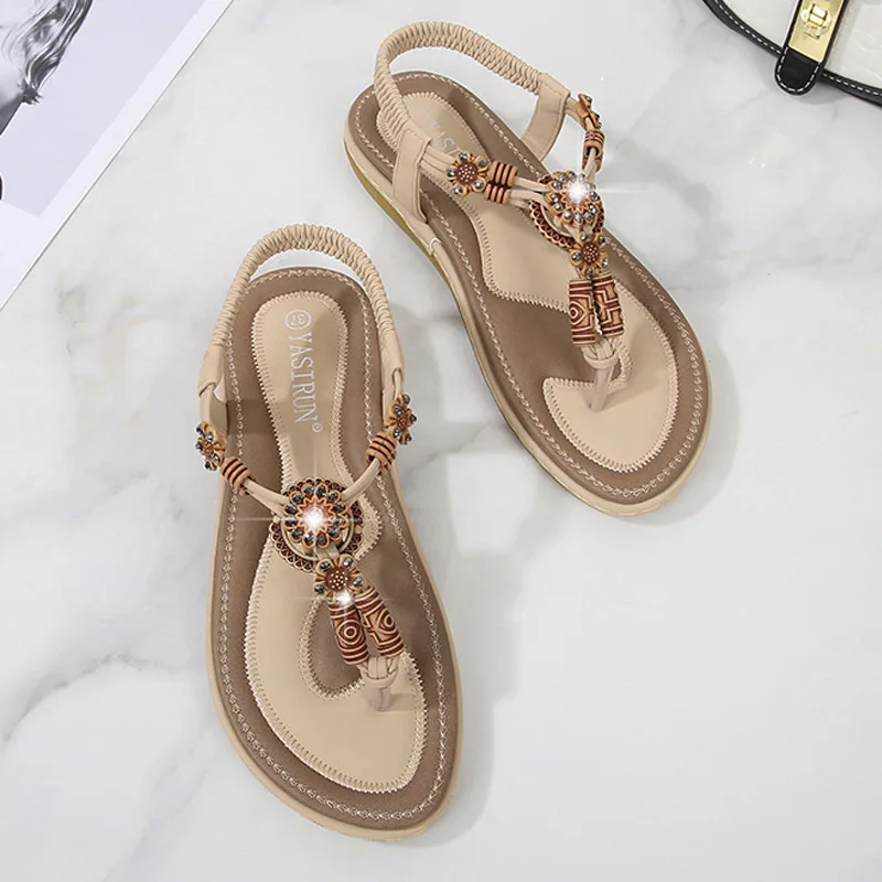 Flat sandals woman 2023 summer beach shoes female ethnic bohemia women sandals Flip Flops