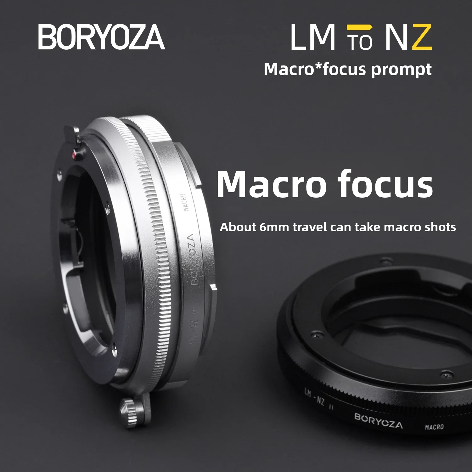Фото Адаптер-кольцо BORYOZA LM-NZ II с автофокусом для макросъемки для объективов Leica M на камеры Nikon Z (байонет Z) – Фотоаксессуары №1