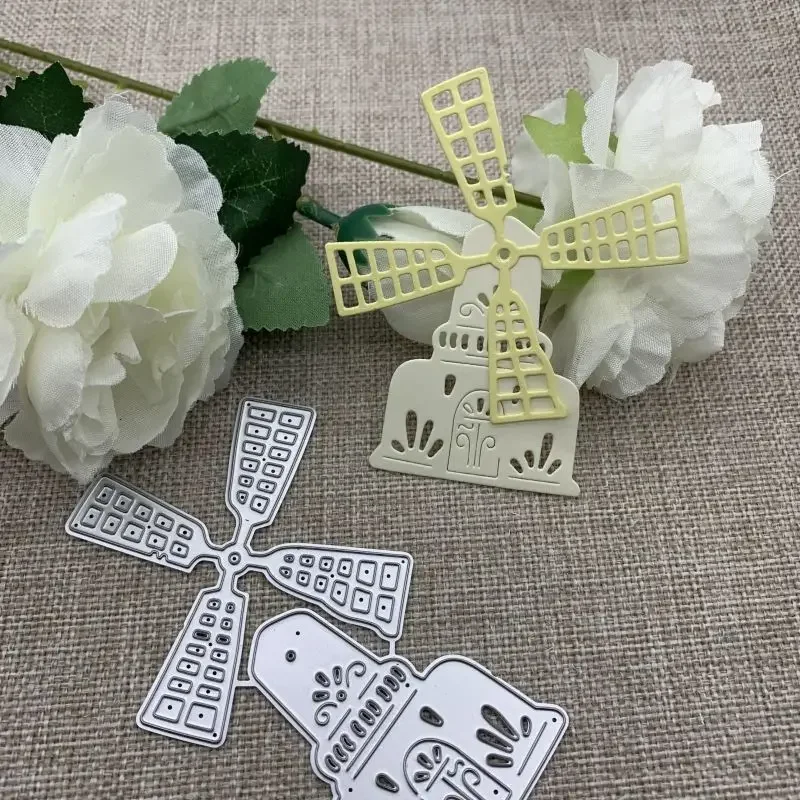 Замок дом с ветряной мельницей металлические штампы для DIY скрапбукинг