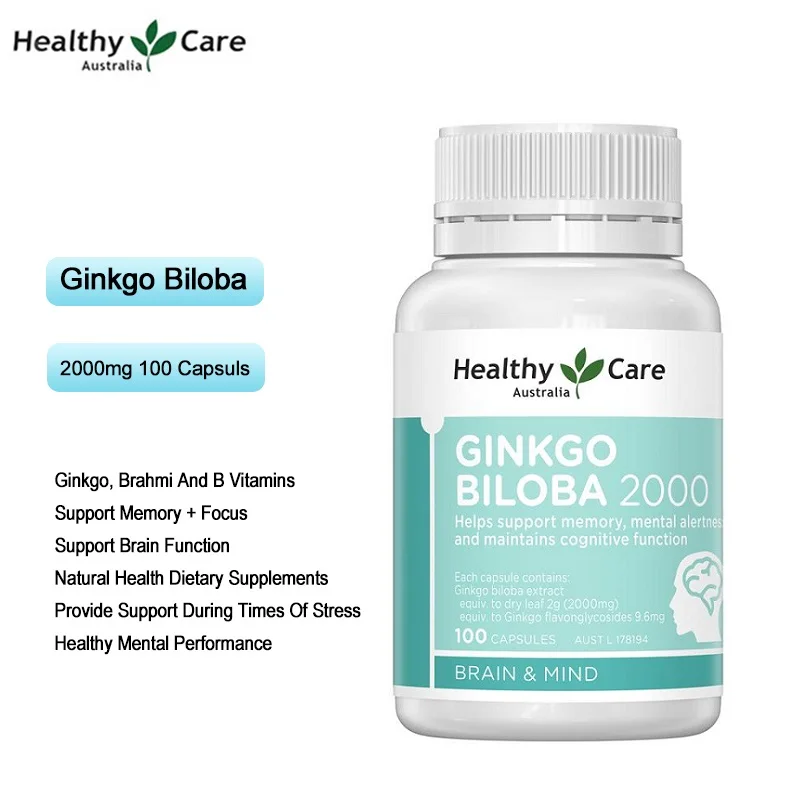 

Гинкго билоба 100 Капсулы витамин брахми B для познавательной функции мозга здоровое умственное исполнение во время стресса