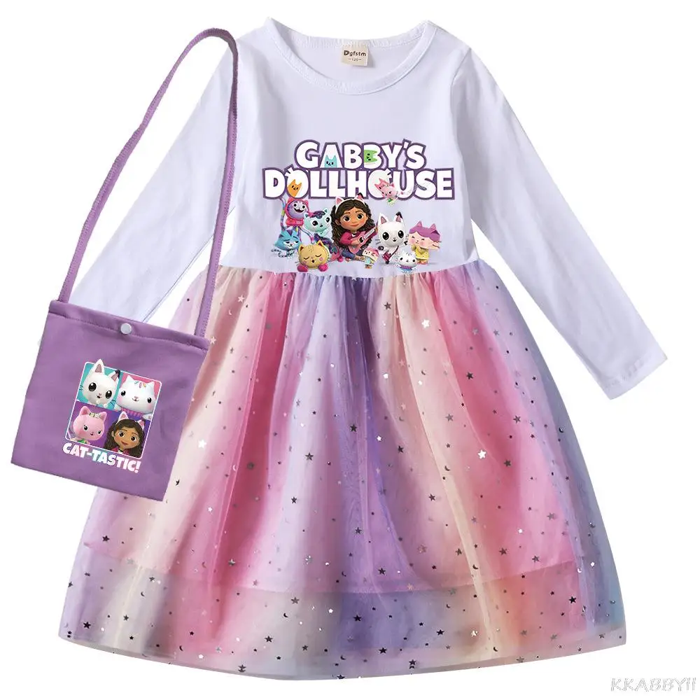 Женское платье для кукольного домика с длинным рукавом |