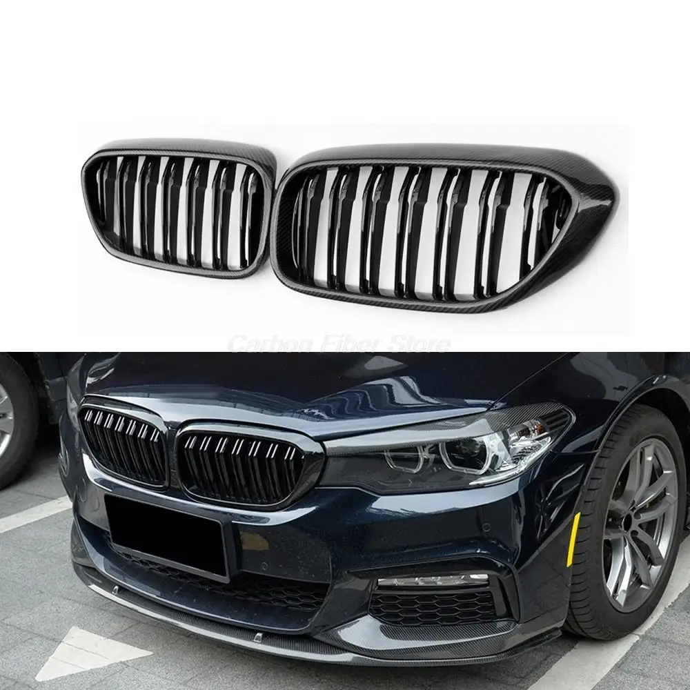 

G30 Carbon Fiber Dual Slats Car Grills for BMW 520i 530i 535i 540i M Sport 2017-2020