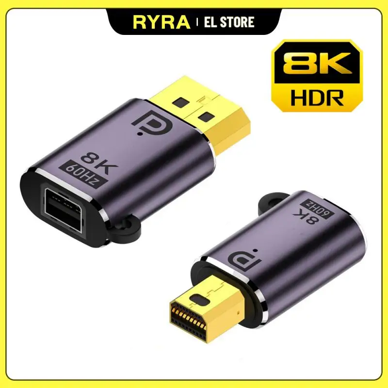 

RYRA OTG DP1.4 Adapter Mini DP To DP 8K@60Hz 4K120Hz Bidirectional Displayport Adapter 32Gbps For Laptop HD TV Projetor Adapter