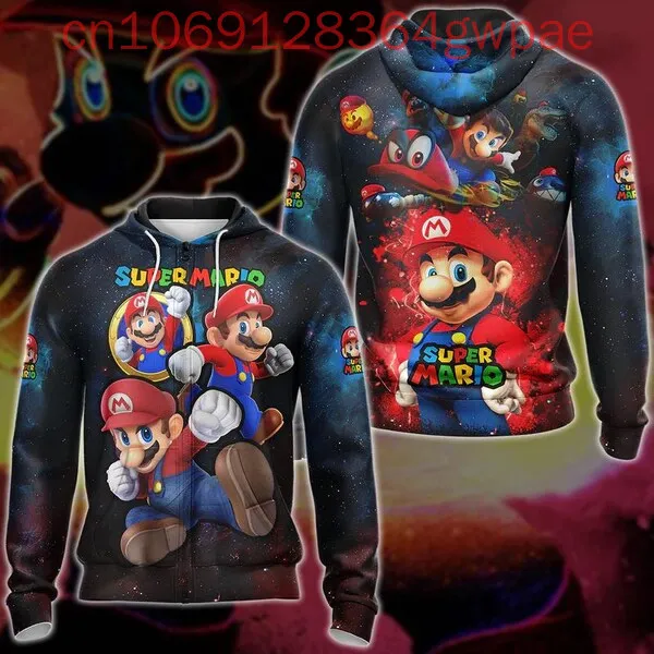 Толстовка с 3D принтом Супер Марио мужская и женская повседневная толстовка