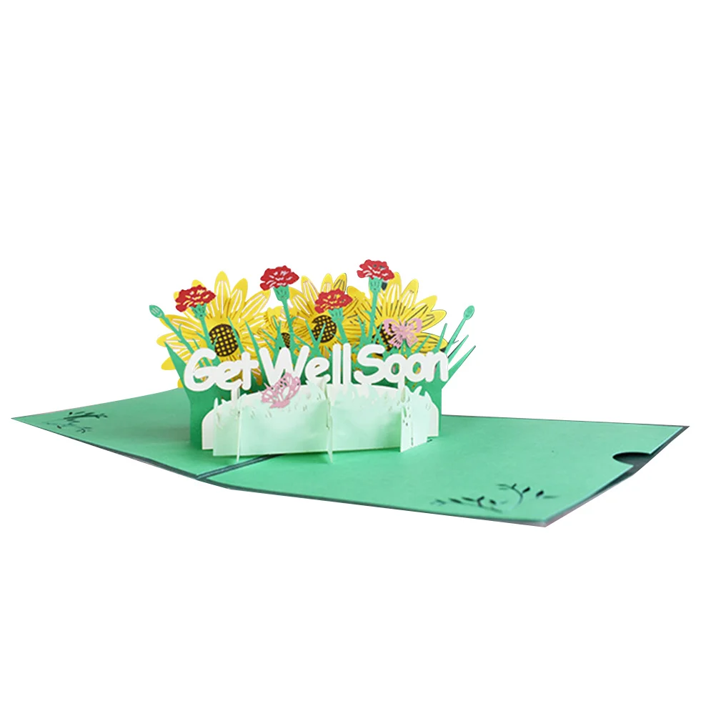 

1Pc Creative Blessing Cards 3D Greeting Cards Get Well Soon Comfort