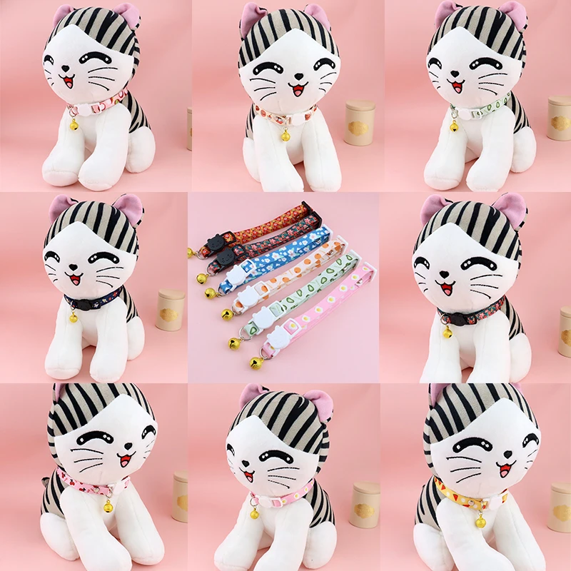 

1PCS Fruit Print Cat Collar Candy Color Avocado Pendant Cute Fashion Buckle Necklace Pet Dog Nylon Adjustable With Bells Collar