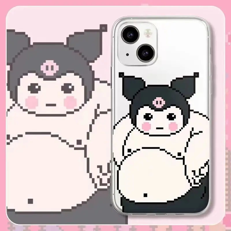 

Kawaii Anime Sanrio Hello Kitty Y2K Kuromi Cute Quirky Phone Case Iphone14/13/12Promax Transparent Soft Case Girl Gift Kids Toys