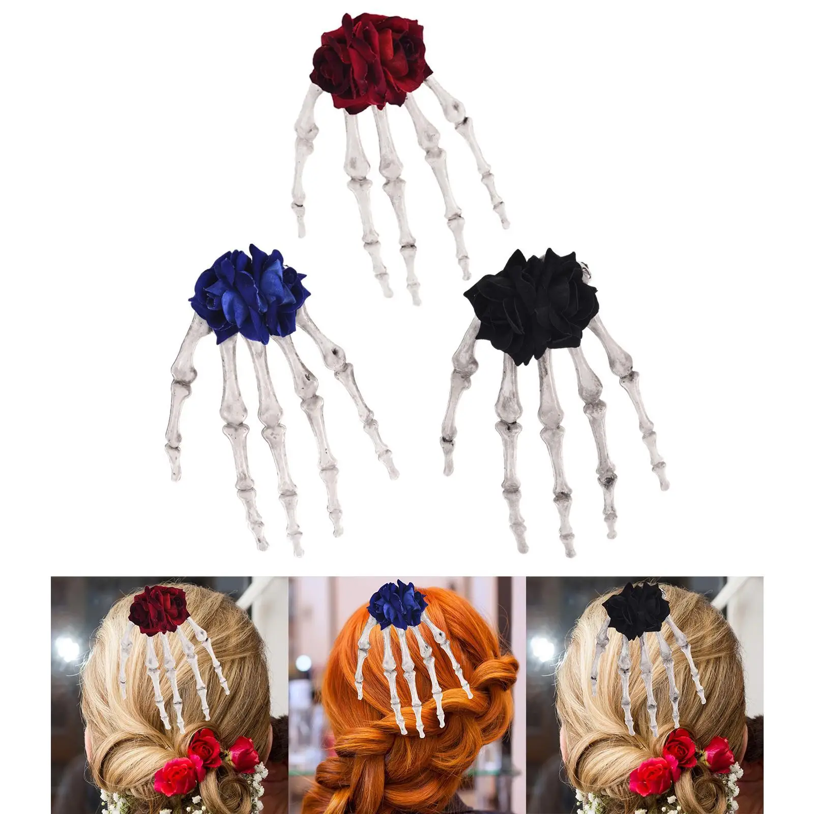 Заколка для волос в виде скелета заколки всех типов заколка с готическим цветком