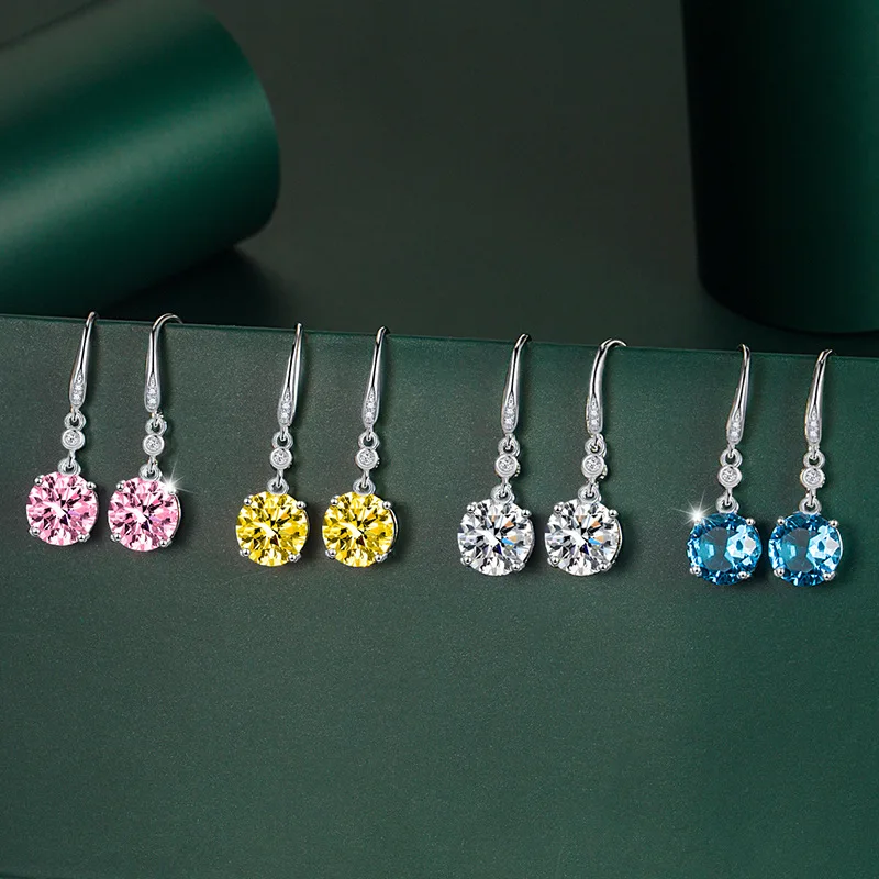 

Ailodo Trendy Round Cubic Zirconia Earrings For Women Luxury Party Wedding Drop Earrings Copper CZ Fashion Jewelry Girls Gift