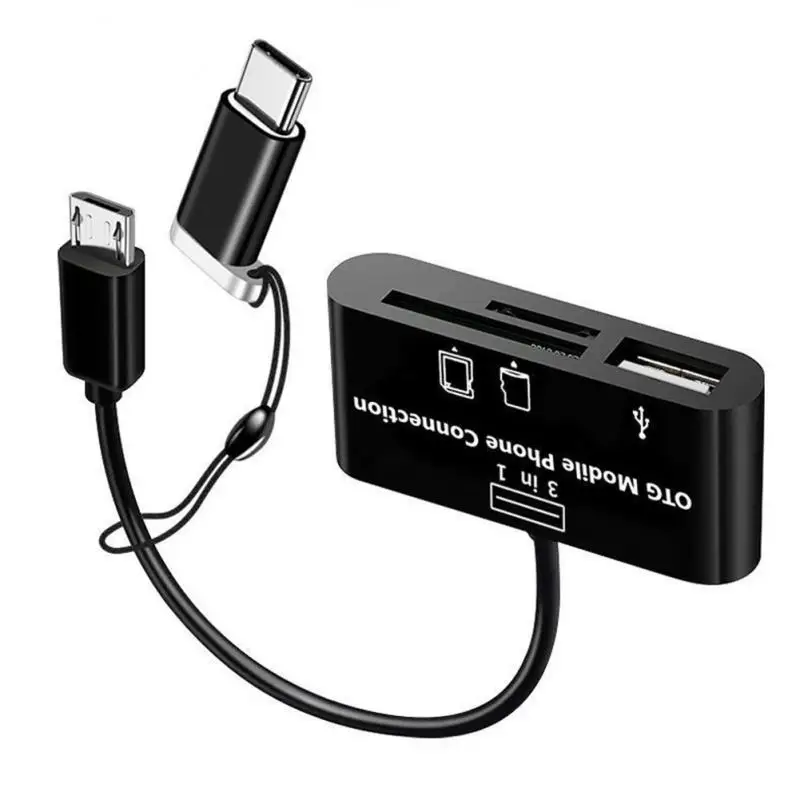 3 в 1 Type-c Micro USB SD TF телефон OTG кардридер хост-адаптер для Samsung Galaxy S4 S2 S3 Note 2 планшет |
