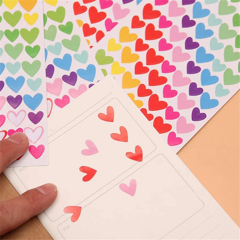 

6Pcs Kids Stickers Cute Heart Star Dot Shape Sticker For Scrapbooking Diary Photo Album Decoration Supplie Girl Boy Diy Gifts