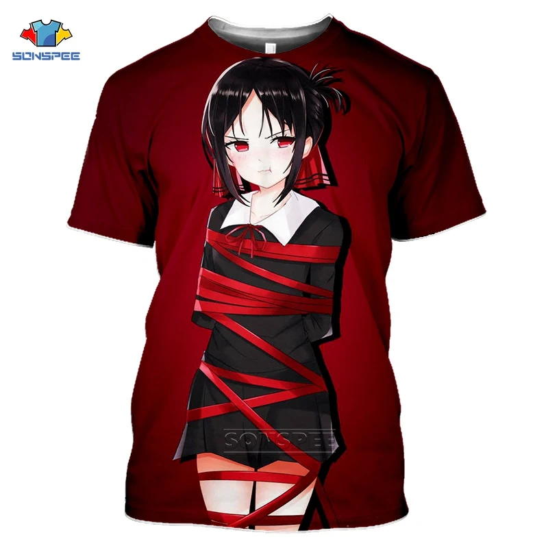 

Футболка с 3D-принтом аниме Kaguya Sama Love Is War, Повседневная Уличная одежда с коротким рукавом для мужчин и женщин, F63