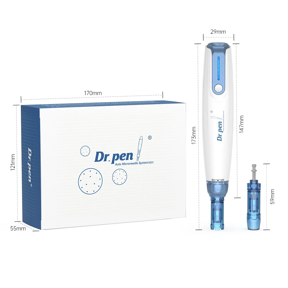 Dr. Pen A9 Electric Derma Microneedling Pen with 10 Replacement Cartridges Adjustable Microneedle Dermapen for Men Women Home Us