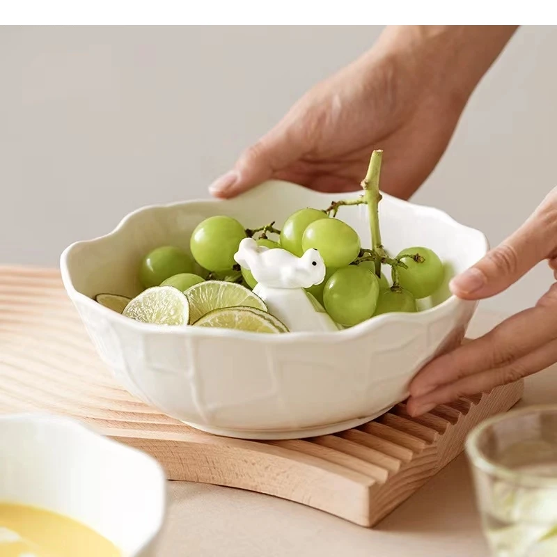 Керамическая тарелка с фруктами белого медведя ресторан дом гостиная рабочий