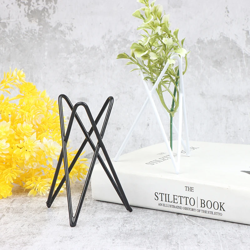 

Nordic Style Air Plant Holder Metal Flower Pot Stand Geometric Iron Tillandsia Holder Art Display Home Garden Ornaments