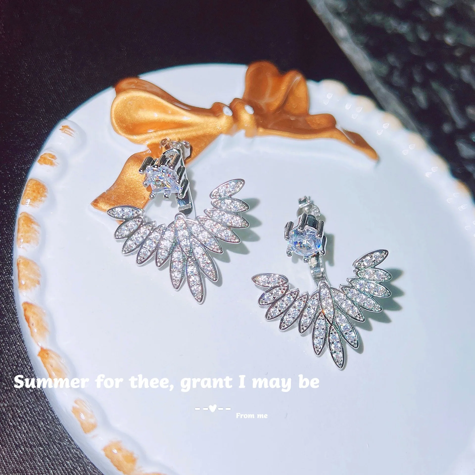 

New Original Diamond Wings Stud Earrings Women's Super Sparkling High Carbon Diamond Earrings Luxury Jewelry Festive Gifts Party