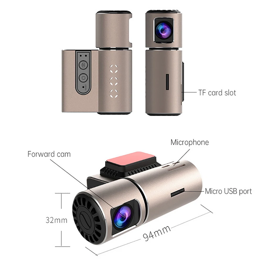 Автомобильный видеорегистратор 1080P Full HD WiFi с циклической записью акселерометром