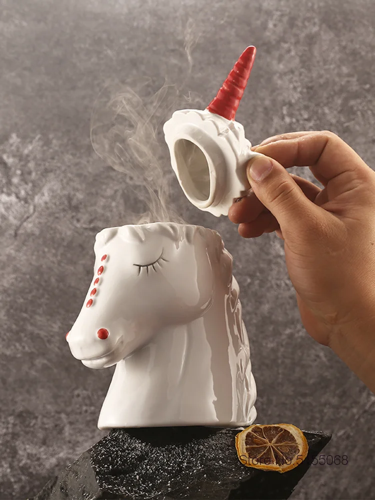 

530ml Cute Horse Tiki Cocktail Glass Mug Special Restaurant Bar Decor Drinkware Ceramic Wine Cup Ice Cream Dessert Smoothie Cup