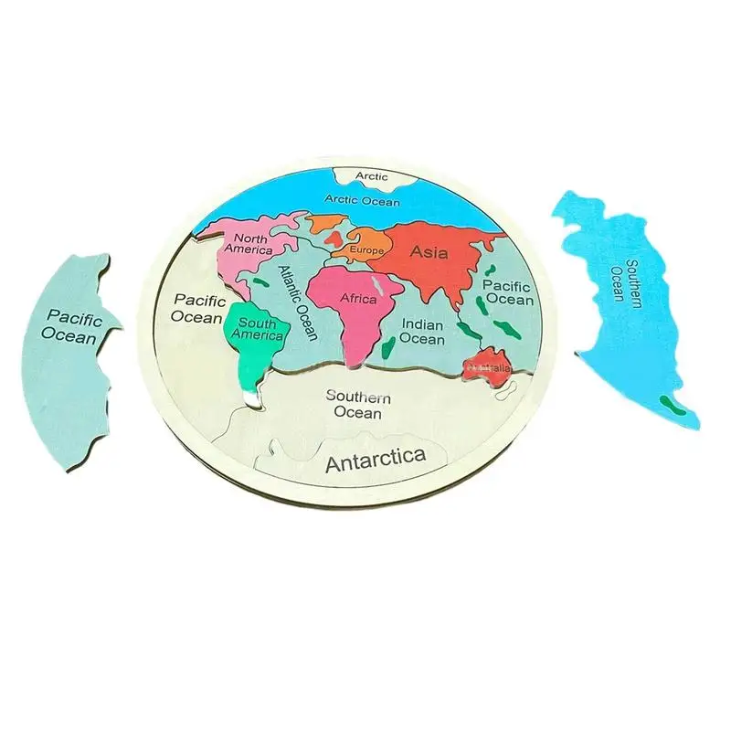 

Wooden Jigsaw Puzzle Wood World Map Puzzles Geography Jigsaw Learning Game With Multicolor Toys Great Gifts For Kids And