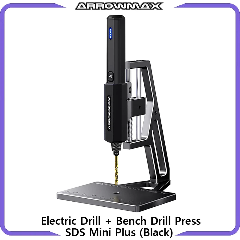 

ARROWMAX Mini Electric Drill with Bench Drill Press Cordless Hand Tool Drilling for Crafts Wood Plastic Aluminium Coin Home DIY