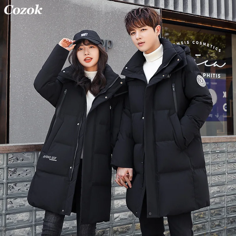 Women's Winter Jacket 2021 Mid-Length Oversize Thick Luxury Down Jacket with Hood for Women Loose Casual Couple Coats enlarge
