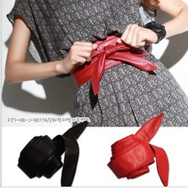 

Женский широкий бандажный ремень с бантом, универсальный трёхсекционный ремень в Корейском стиле