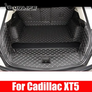 Trunk Mat Carpet Leather For Cadillac XT5 2018 2019 2020 2021 2022 Car Waterproof Non-Slip Rubber 3D Cargo Liner Accessories