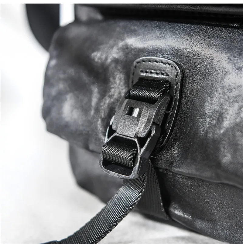 Luxury first layer cowhide men's small multi-pocket shoulder bag outdoor weekend daily genuine leather teens phone crossbody bag