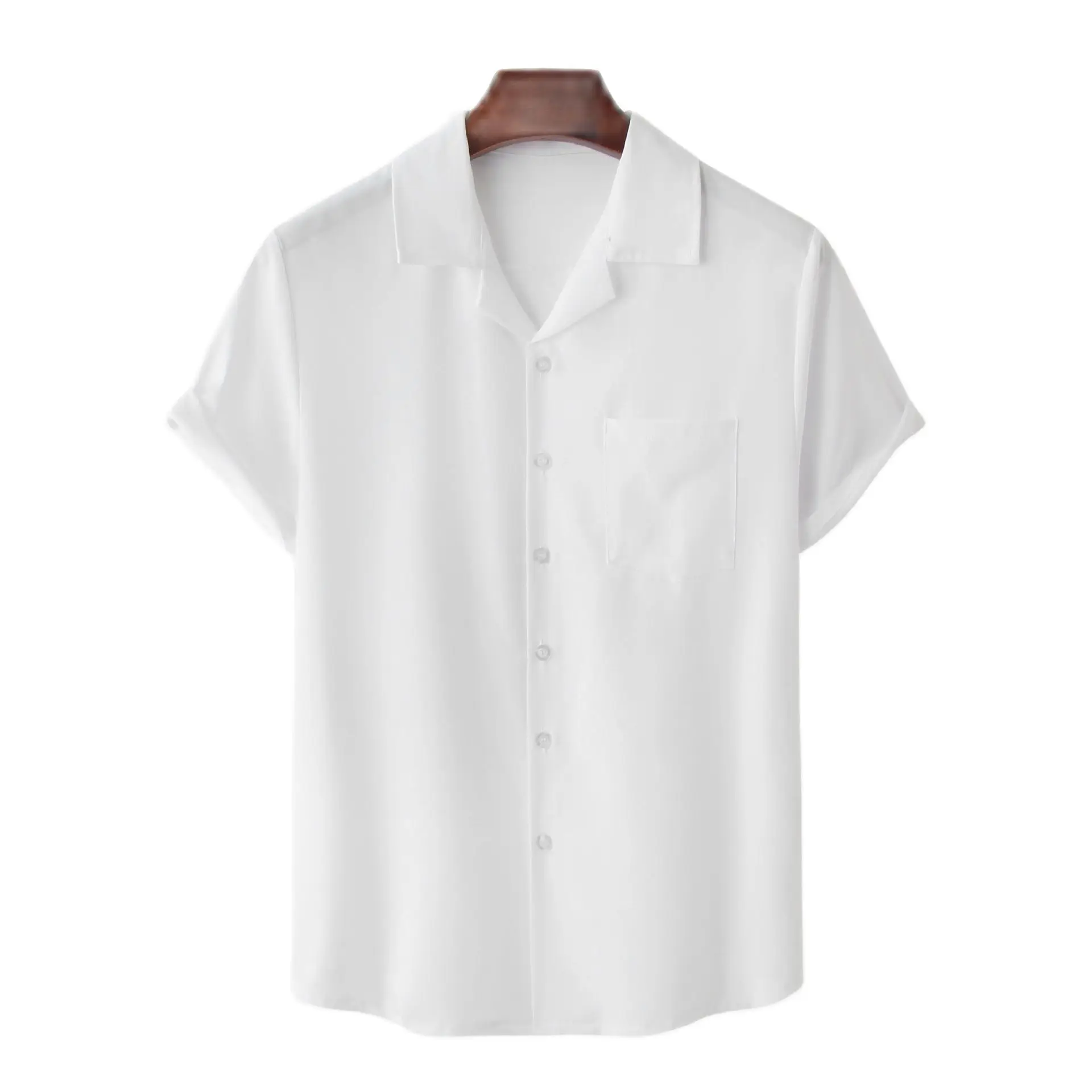 

Parklees Mens White Cuban Collar Shirts Summer New Short Sleeve Camp Guayabera Shirts Casual Button Down Quick Dry Basic Shirts