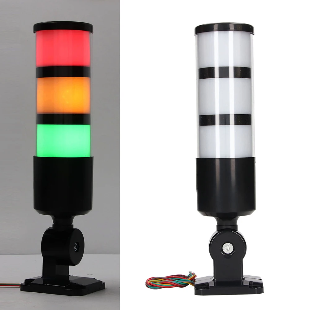 Warning Lamp Alarm Signal Tower Three Color LED ABS Bright Lighting Flashing Folding Practical Using 12-24V DC