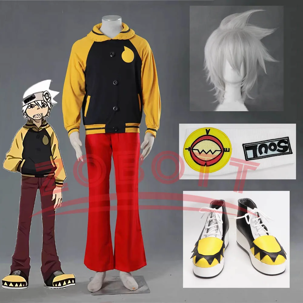 Костюм для косплея Soul Eater мужчин и женщин топ брюки повязка на голову Хэллоуин