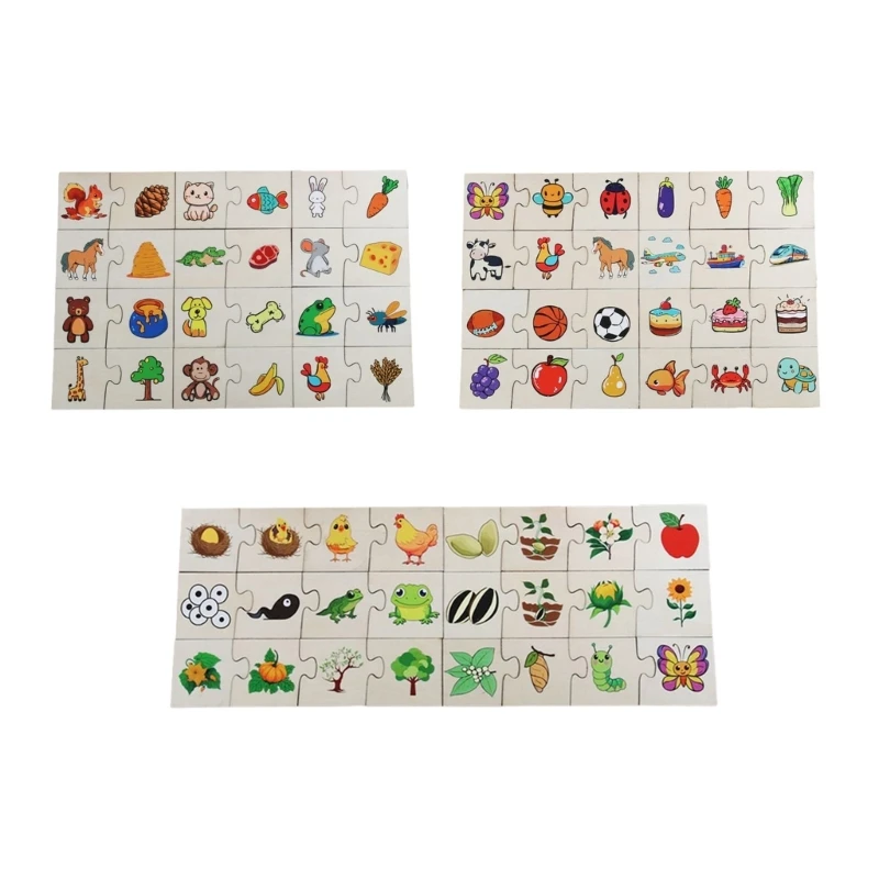 

Toddler Card Matching Game Cognitive Truck Fruit Animal Set Puzzle Baby Children Cognitive Early Educational Puzzle