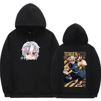 anime demon slayer tengen uzui hoodies tops manga graphic printed hoodie long sleeves men women trend streetwear mens sweatshirt