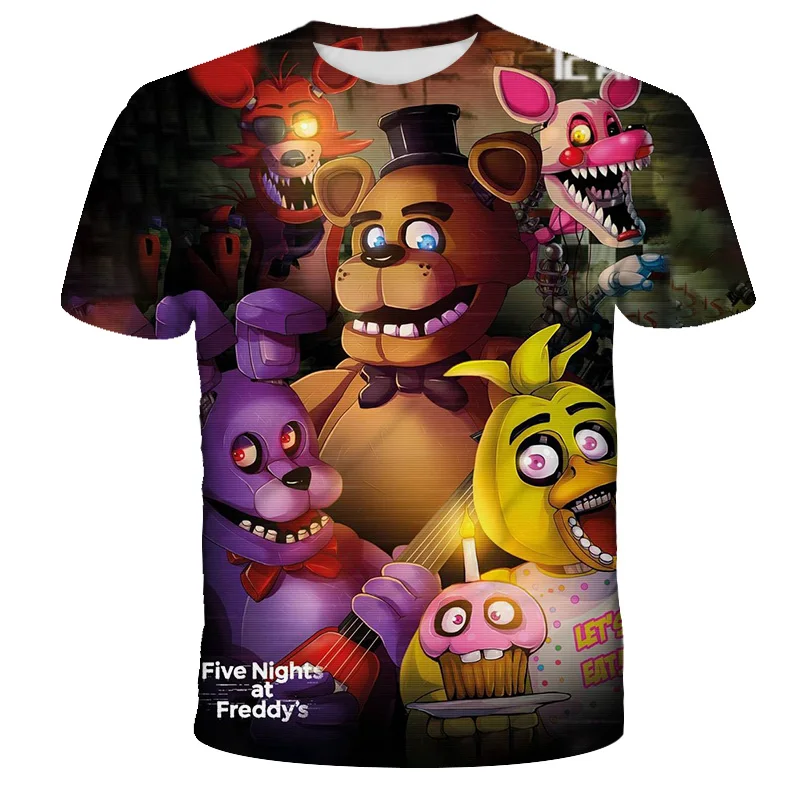 

2021 New Fnaf 3D T Shirt Men T shirt at Freddy's Summer Streetwear Anime Tops Boy Girl Kids Clothing Tee