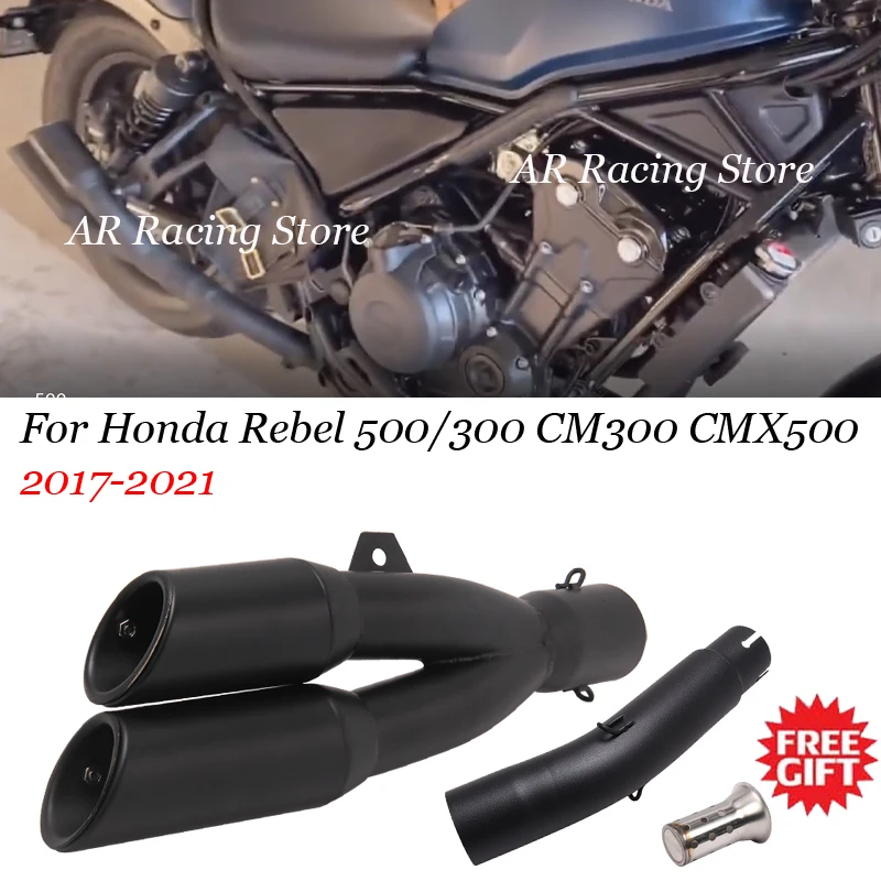 Escape modificado para motocicleta Honda Rebel, Escape con silenciador, años 500 a 300, 2017, 2021, 300, 500, CMX500, Cmx500