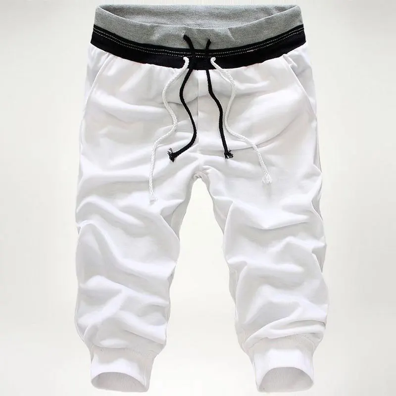 Men's Knee Length Shorts Multiple Packs Luxury Print Mens Summer Cotton Cropped Middle Waist Drawstring Shorts