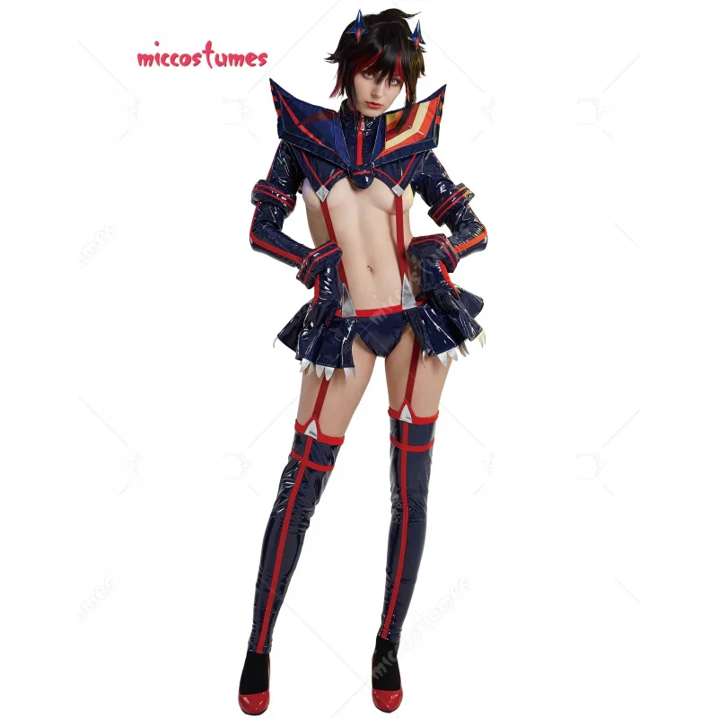 

Women Girls Ryuko Matoi Hollow Out Bodysuit Cosplay Costume with Wings and Stockings Lingerie Sleepwear Sexy Costumes